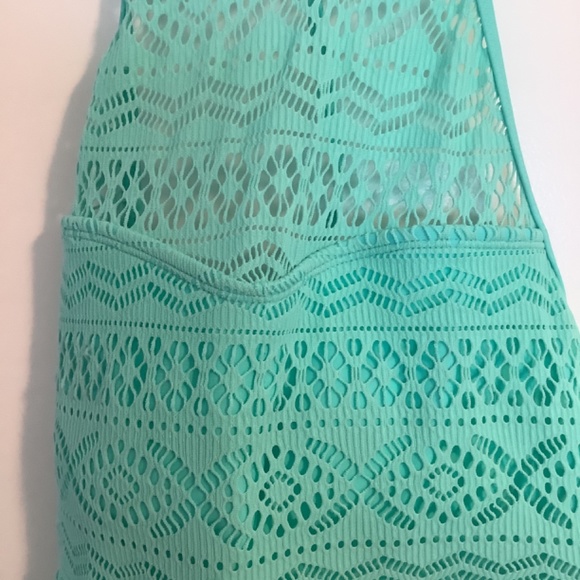 Gossip One Piece Lace Swimsuit Halter Top/ Patted Bra  Mint Green Size S - Picture 3 of 6